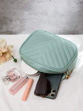 '- Chevron Charm Crossbody Bag ~Sea mist